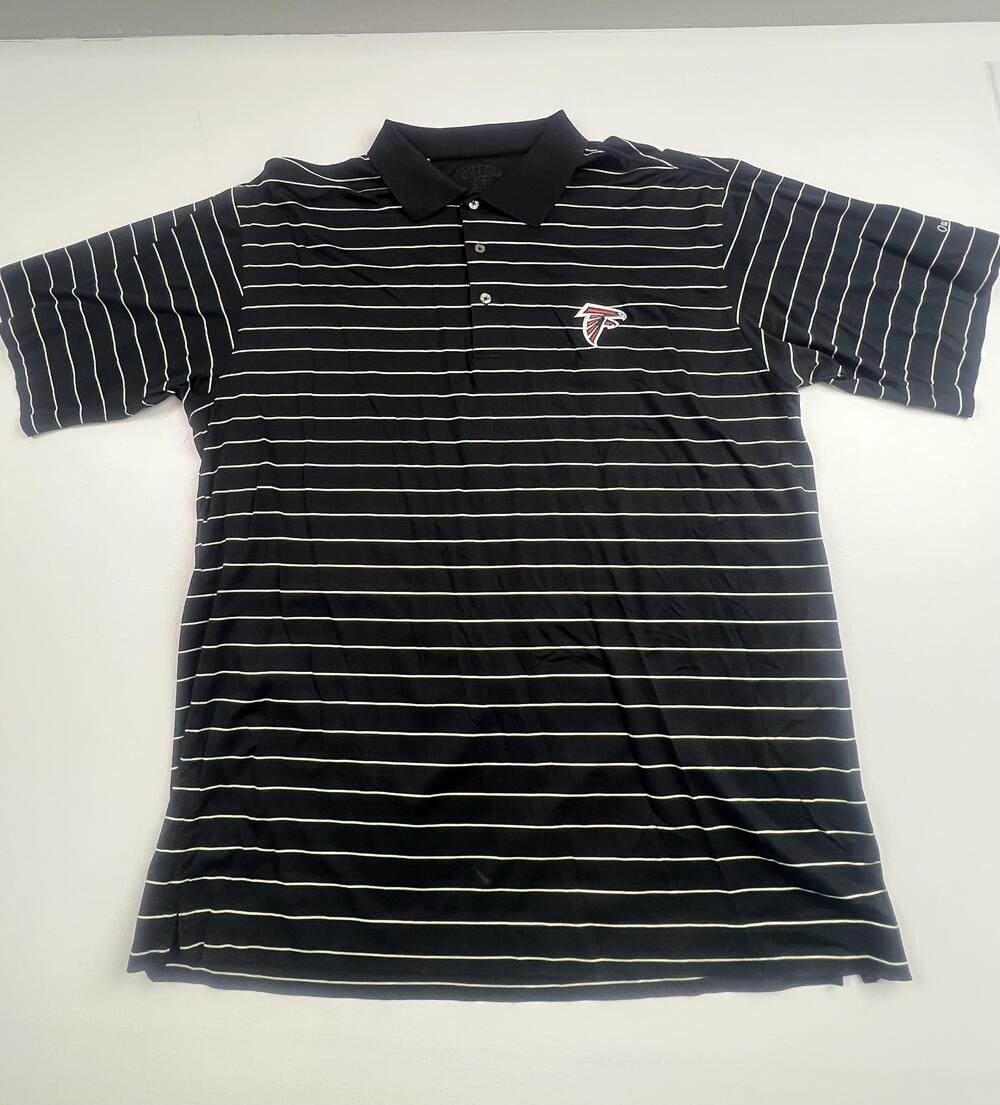 Atlanta Falcons Shirt Mens XL Black NFL Football Cutter & Buck Polo Golf Top